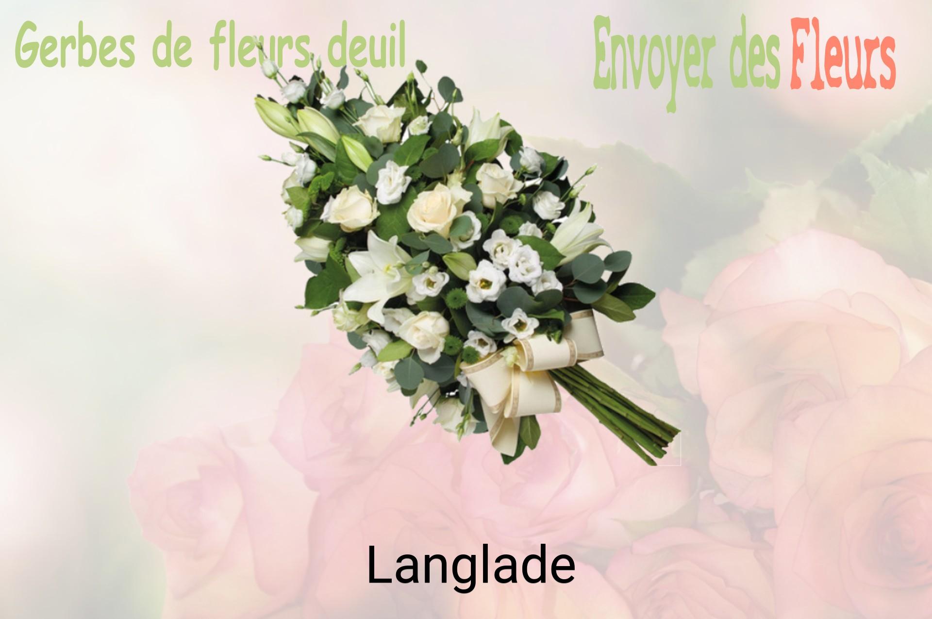 Gerbe de fleurs de deuil livrée à Langlade